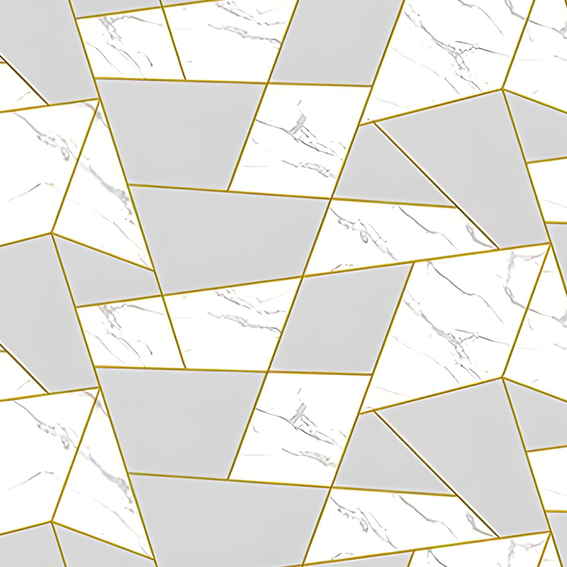 Zlacené geometrické pozadí obývacího pokoje nástěnná dekorace PET přenosová fólie
