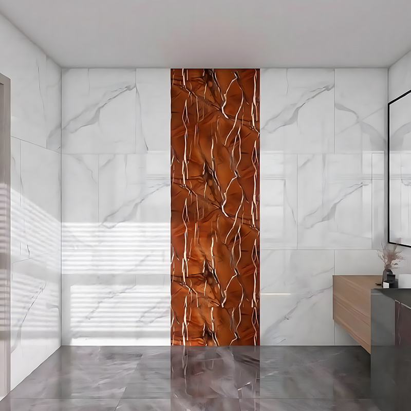 Dekorace pozadí do koupelny s texturou Rainforest Brown PET Heat Transfer Film
